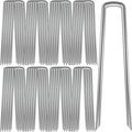 AAGUT 12 Inch 8 Gauge Landscape Staples 40 Pack Galvanized Garden Stakes Heavy Duty Sod Pins Fence Ground Stakes for Weed Barrier Fabric Ground Cover Dripper Irrigation Tubing Soaker