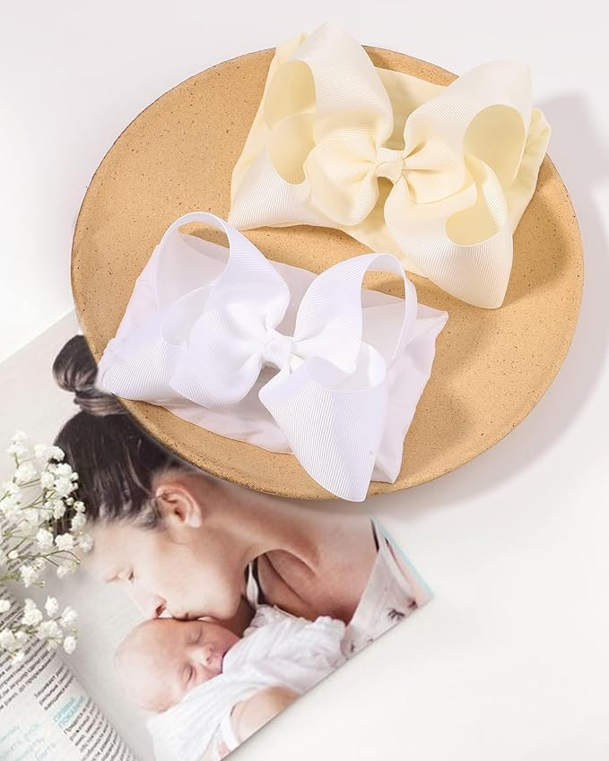 doboi 20pcs Baby Girls Bows Headbands Nylon Hairbands Ribbon Bow Elastic Hair Accessories for Newborns Infants Toddlers and Kids
