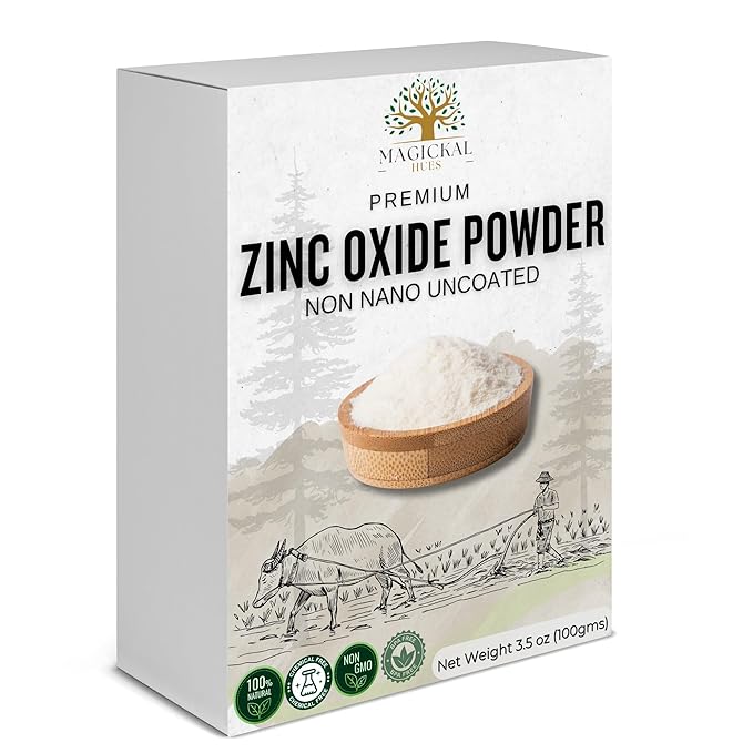 Zinc Oxide Powder Non-Nano 3.5 oz For Baby Diaper Rash Cream Pure Zinc Powder for DIY Cosmetic, Skin Protection, Sunscreen, Acne Care, Soap & Lotion Making