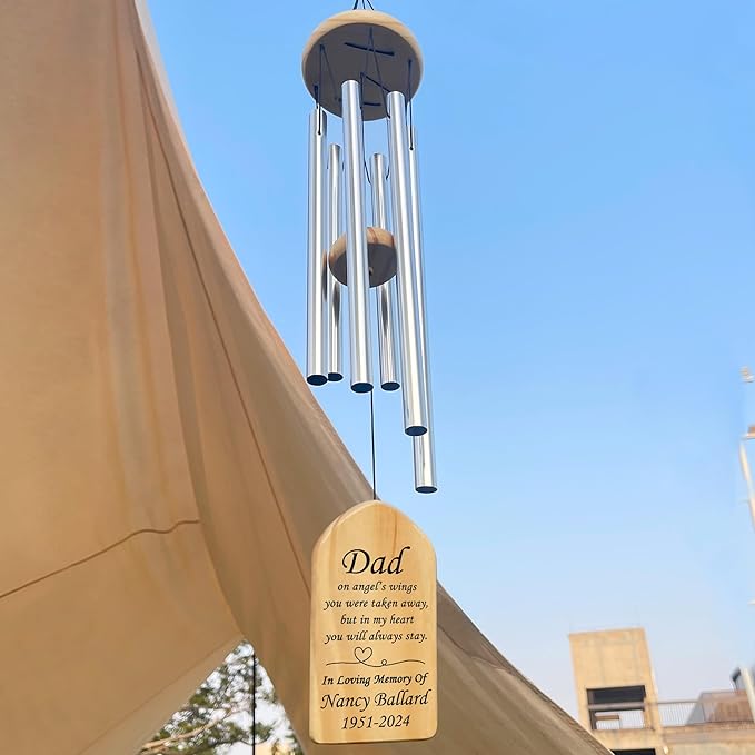 Memorial Wind Chimes for Loss of Father, VAPCUFF Sympathy Wind Chimes Dad, Loss of Dad Sympathy Gift, Bereavement Funeral Condolence Memorial Gifts for Loss of Father, in Memory of Dad Gifts