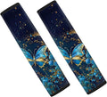 UNICEU Galaxy Blue Butterfly Car Seat Belt Covers, Soft Shoulder Strap Pad for Kids Adults, 2 Packs Soft Neoprene Safety Seatbelt Shoulder Strap