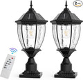 Solar Lamp Post Lights Outdoor Waterproof with Pier Mount Base, 20" H Large Aluminum Outside Solar Lights for Yard, Dusk to Dawn Outdoor Column Lights for Garden, Pathway, Patio(2 Pack)