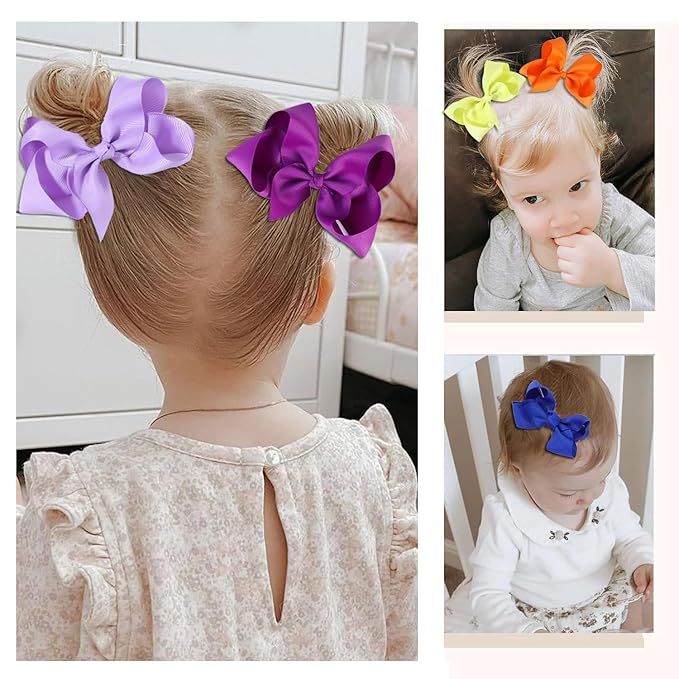 40PCS Hair Bows for Girls,Hand-made Grosgrain Ribbon Hair Bow Alligator Clips Hair Accessories for Toddlers Baby Girls Kids Teens in Pairs