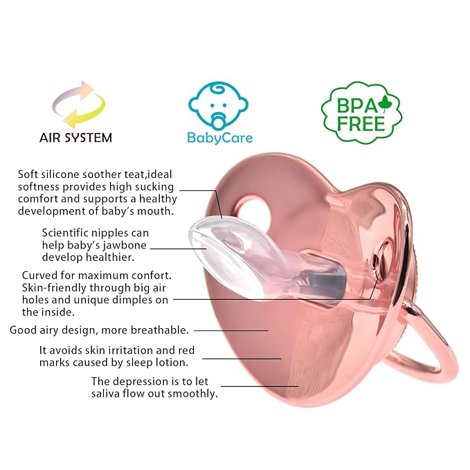 Bling Personalized Pink Baby Pacifier with Pacifier Clips and Anti-dust Cover A-Z 26 Letters(Pink,G)
