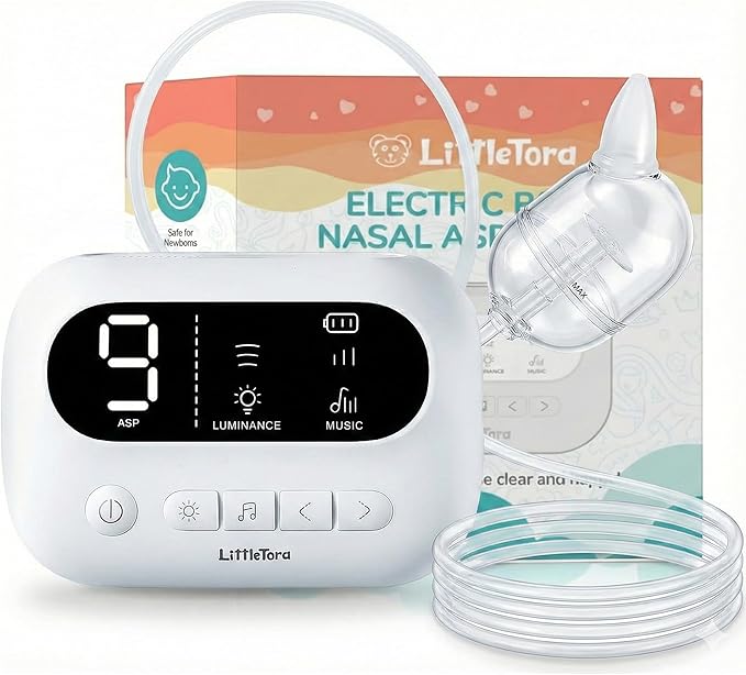 Pro Baby Nasal Aspirator - Built-in Music & Night Light - Rechargeable Nose Booger Sucker for Infants Babies Kids Toddlers - Snot Removal