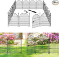 ADAVIN Garden Fence Animal Barrier with Gate 32 in(H)×35 Ft(L) 16 Panels,Rustproof Metal Wire Tall Fencing Border for Dogs Rabbits,Outdoor no dig pet Fences,Black Flower Edging for Yard,Arched