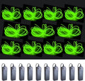 MaxLax EL Wire Fluorescent Green 10-Pack, 16.4ft/5m Neon Light Wire with Noise Reduction and Battery Pack…