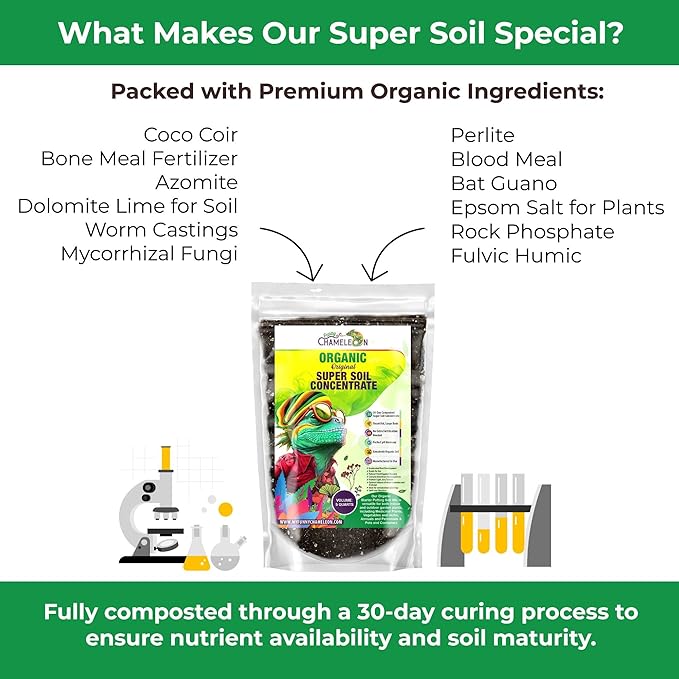 Organic Original Super Soil Concentrate with Mycorrhizae – Living Soil Boosts Roots & Buds for Seeds & Clones - Indoor & Outdoor Growing - Mix 1:4 with Topsoil Potting Soil (1 Quart)