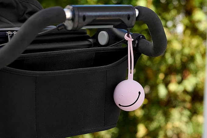 Smack Fun | Silicone Pacifier Holder Case | Pacifier case for diaper bag | Safe & Soft Material | Stain Resistant - Diaper Bag Essentials (Pale Mauve)