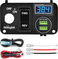 Nilight Golf Cart Key Switch Console Panel 9V-48V DC with Forward Reverse 3PIN Rocker Switches 4.8A Dual USB Quick Charger LED Digital Voltmeter for EZGO TXT PDS