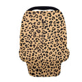 Forchrinse Brown Leopard Print Car Seat Cover for Babies Soft Breathable Breastfeeding Nursing Cover Elastic Infant Carseat Canopy Stroller Cover