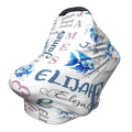 Personalized Baby Car Seat Cover with Name Stroller Canopy Custom Angelfish Carseat Cover Newborn Baby Boy Girl Nursing Cover for Moms First Birthday Gift