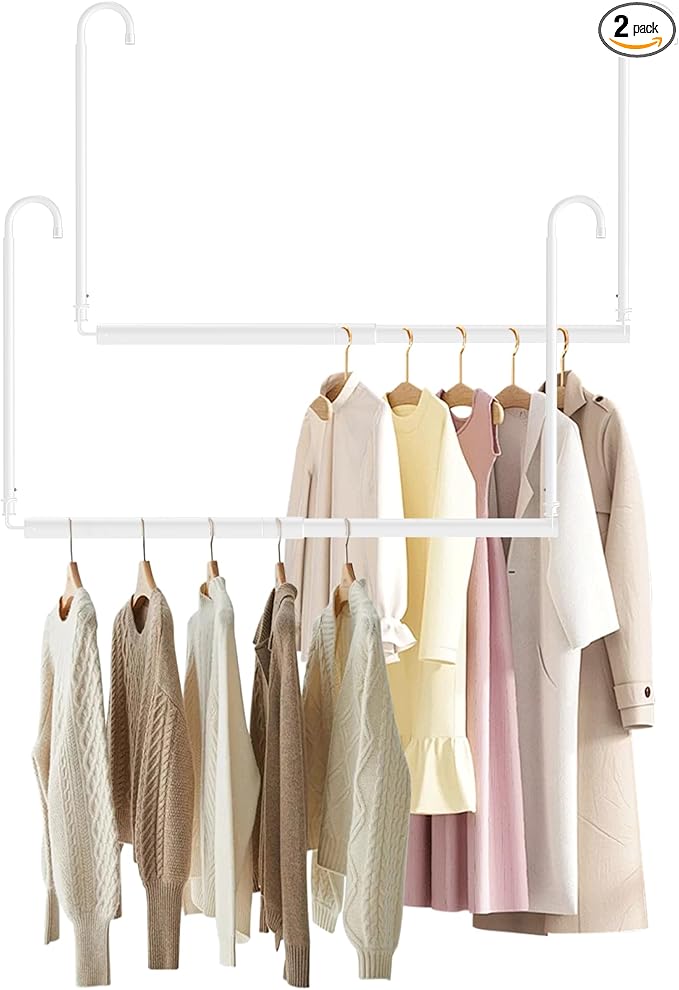 Hanging Closet Rod Adjustable Width Height Closet Rod