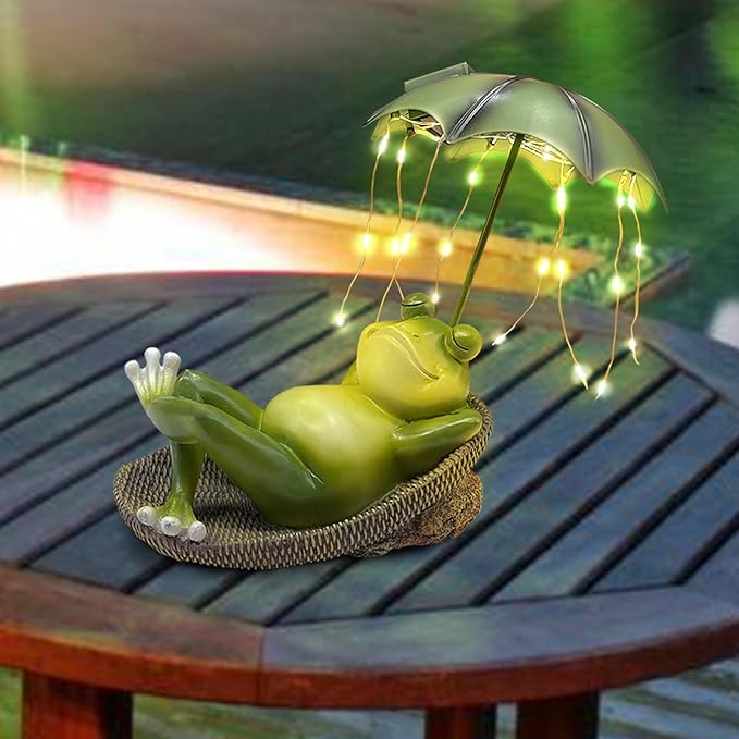 Garden Statues for Outside -Outdoor Statues and Sculptures,Outdoor Statue Decor for Yard, Unique Birthday Garden Gift for Ladies/Mom/Grandma (Frog Statue)