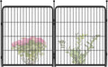 FXW Garden Fence Outdoor for The Yard – 32in(H) x 4.5ft(L) Heavy Duty Metal Animal Barrier for Dog and Rabbit, Decorative Dog Fence, 2 Panels, Black