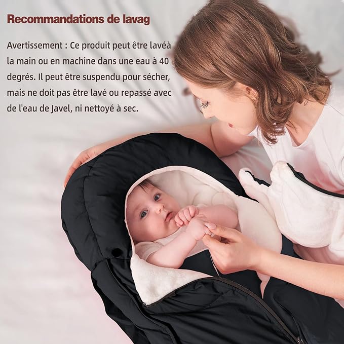 F-Y-YIYI Bunting Bag for Stroller Sleeping Bags Thickened Warm Stroller Blanket Toddler Removable Newborn Baby footmuff Winter Baby Travel Essential