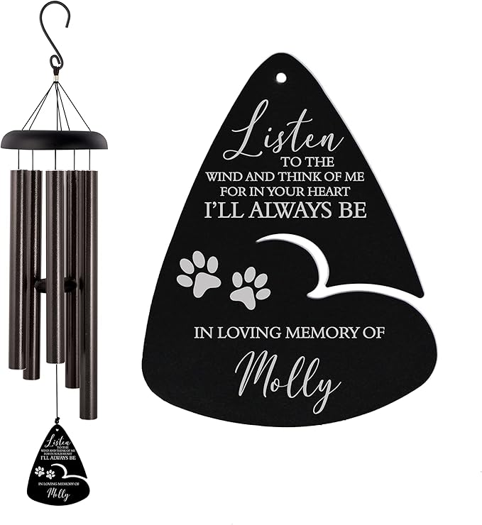 Personalized Listen to The Wind Pet Memorial Wind Chime (21" Silver)