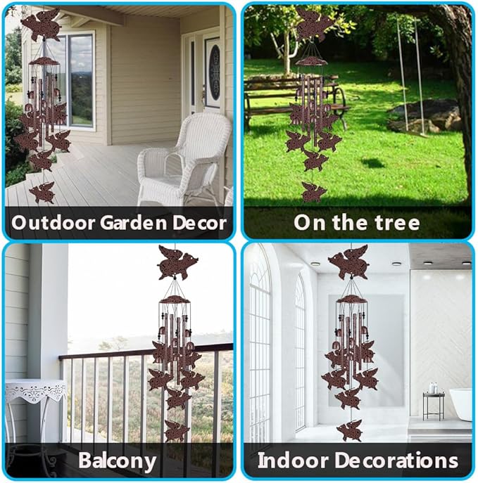 Flying Pigs Wind Chimes Outdoor/Indoor Decoration -Hand-Made Wind Chimes, Mobile Wind Catcher, Blessing Wind Chime, Pigs Ornaments, Pig Wind Bells Gifts for Mom,Home,Balcony,Tree,Festival,Garden Decor