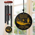 Personalized Hunting Memorial Wind Chime – “Someone I Love is Hunting in Heaven” Custom Name – Sympathy Gift for Hunters – Remembrance Windchime for Loss of Loved One – Golden Engraved Keepsake