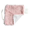 Handcrafted Plush Baby Mini Blanket Pacifier Holder (Dusty Pink Fur & Cream Satin)