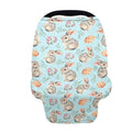 Wanyint Easter Rabbit Eggs Flower Blue Car Seat Covers for Boys Girls, Nursing Cover Carseat Canopy Baby Breastfeeding Cover Multi-use Nursing Scarf Infant Stroller Cover