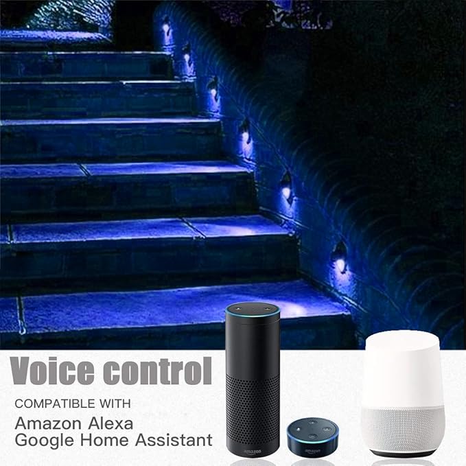 Sumaote Low Voltage Deck Lights Kit, WiFi Smart RGB LED Landscape Lighting Outdoor Waterproof IP65, 12V AC/DC LED Deck Step Lights for Fence Post Patio Stair, Red Bronze, 10 Pack