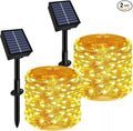 Solar String Lights Outdoor Waterproof 2 Pack Total 66ft 200LED 8 Modes Twinkle Lights Solar Fairy Lights for Patio, Garden Yard Party Wedding Tree Christmas Halloween Decoration, Warm White