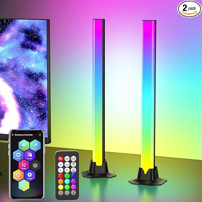 16.5" Smart Light Bar, RGB LED Light Bar for Room, 16 Million Colors Changing, 213 Preset & 8 Scene Modes, Dynamic Music Sync, 3 Control Modes, RGB & IC Ambient Backlight for TV, Gaming Room