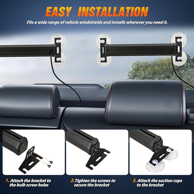 Nilight 40LED Red White Emergency Strobe Traffic Advisor Light Bar with Suction Cups Dash Safety Warning Hazard Flashing Lights Interior Front/Rear Windshield for Trucks Construction Vehicles