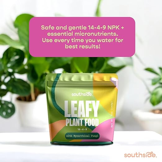 Leafy Plant Food with Mycorrhizal Fungi - Use Year-Round - Makes 200 Liters Gentle Houseplant Fertilizer for Indoor Potted Plants