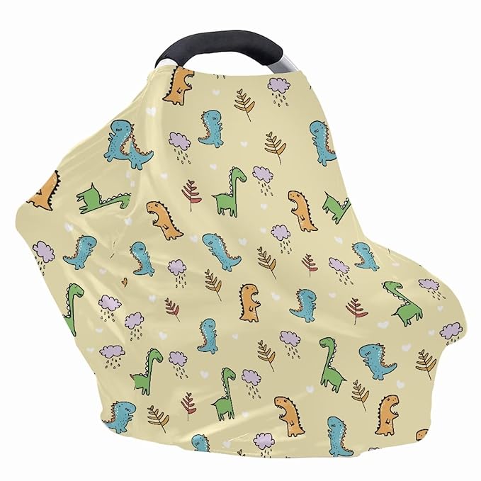 Cute Dragon Multi-Purpose Baby Car Seat Cover Dust Cover Breathable Sun-Proof Infant Stroller Cover Privacy Protection Soft Multifunctional Breastfeeding Shawl