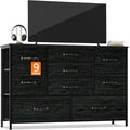 Furnulem Dresser for Bedroom with 9 Large Drawers for 55'' Long Chest TV Stand Entertainment Center, Wood Shelf Storage for Living Room, Dorm, Closet, Entryway, Sturdy Metal Frame(Black Oak)