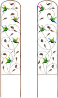 SUNNYPARK Set of 2 Hummingbird Metal Garden Trellis for Climbing Plants, Decorative Vegetables Flowers Vine Trellis for Outdoor Patio 60'' H x 11'' W