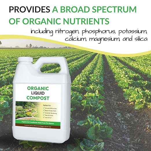 Organic Liquid Compost: Fast-Acting Alternative to Messy and Smelly Composting | Perfect for Brewing Compost Teas (32oz, 2 Pack, Treats Up to 10,000 Sq.Feet)