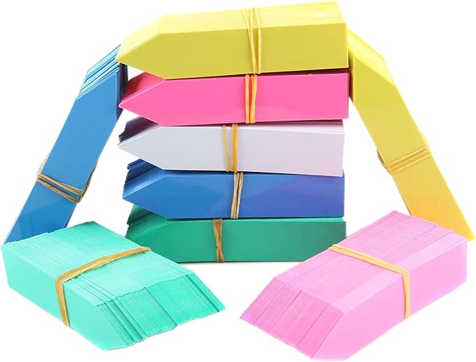 1000 Pcs 4 Inch Plastic Garden Plant Tags Nursery Garden Labels Markers Plant Stakes Waterproof Pot Labels, 5 Colors