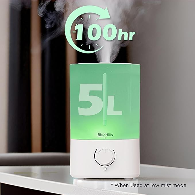 BlueHills Premium Set of Three Large 5000 ML, 4000 ML, and 2000 ML XL Essential Oil Diffusers Humidifier Combo for Large Room Home with Décor LED Lights Great Gift – White
