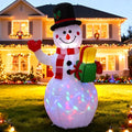 5FT Christmas Inflatables Snowman with Gift Box & Rotating Lights, Build-in LED Lights Blow up Xmas Inflatables Decoration for Yard Garden Lawn (Snowman)