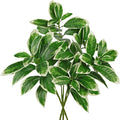 Artificial Greenery Branches 29.9" Faux Leaves Stem for Vase Filler 3pcs Fake Fiddle Plant for Table Centerpiece Home Office Party Wedding Decoration Green and White