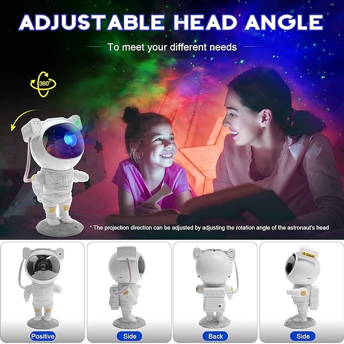 Star Projector Galaxy Night Light Astronaut Starry Nebula Ceiling LED Lamp with Timer and Remote Gift for Kids