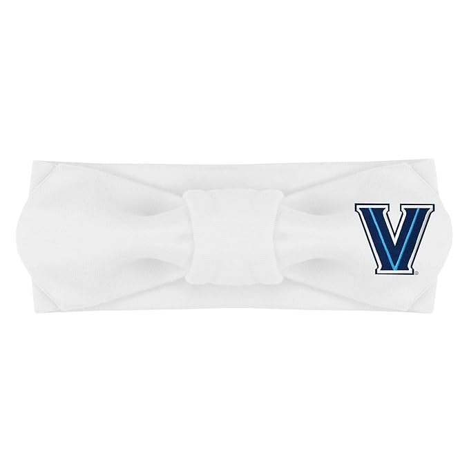 Creative Knitwear Villanova Wildcats Infant Girls White Solid Hair Knot Headband Embroidered Logo - Size Newborn - 4T