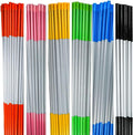 4ft Pro Snow Stakes - 48" x 5/16" Driveway Markers, Pointed Tip, Hy Viz Reflective Tape, Armor Cap (Choose Color/Quantity) (50, Green)