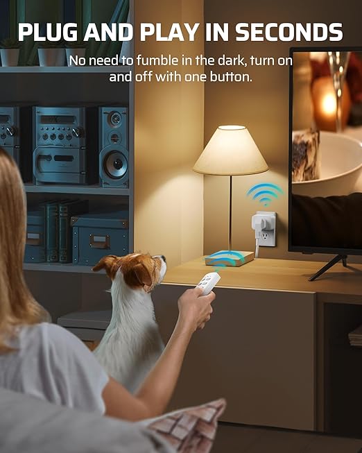 DEWENWILS Wireless Outlet, Programmable and Expandable Electrical Outlet Switch, Wireless Remote Light Switch, 100FT Range, 1 Remote and 3 Outlets