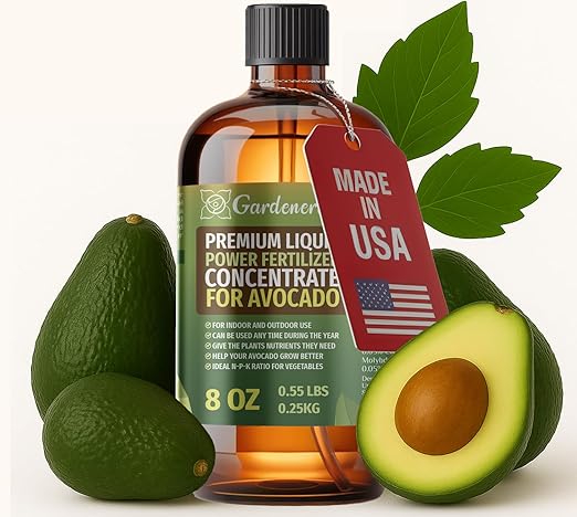 Liquid Power Avocado Fertilizer - Professional Liquid Plant Food for Avocado - Fast-Acting Concentrate for Growth, Strong Roots & High-Yield Harvest - 8 oz - Indoor & Outdoor Use