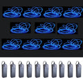 MaxLax EL Wire Blue 10-Pack, 16.4ft/5m Neon Light Wire with Noise Reduction and Battery Pack…