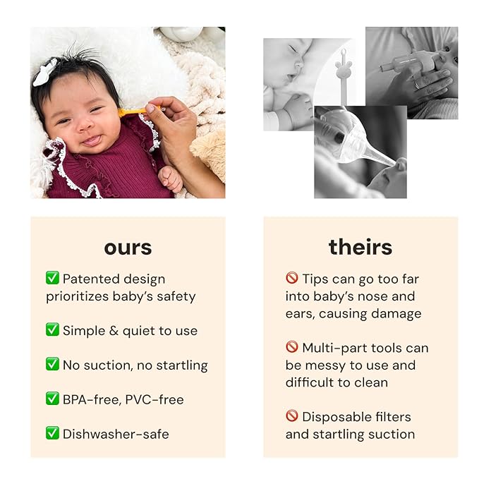 oogiebear: Baby Nose Cleaner & Ear Wax Removal Tool - Safe Booger & Earwax Removal for Newborns, Infants, Toddlers - Dual-Ended - Essential Baby Stuff, Diaper Bag, 2-Pack Orange with case
