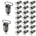 25 PCS 1" Suspender Clips Metal Pacifier Clip Holder for Pacifiers DIY Baby Girl Toy Bibs Garter Making Supplies (Gunmetal, Bulk)