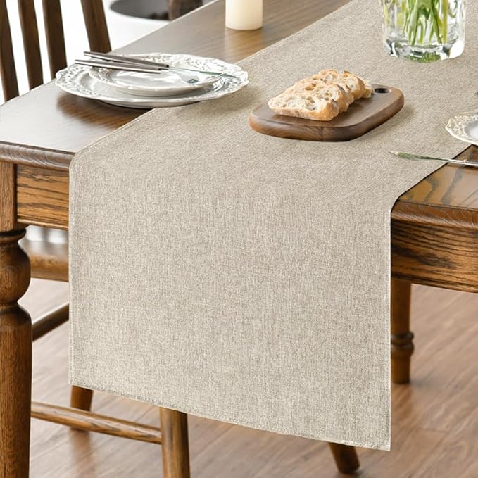 Artoid Mode Light Brown Table Runner, Seasonal Fall Washable Kitchen Dining Table Decoration for Home Party Decor 13x72 Inch