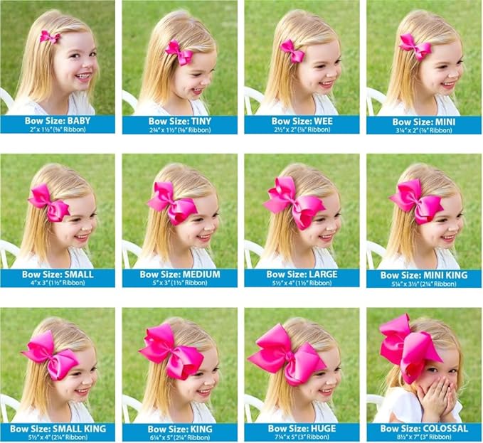 Wee Ones Girls' Classic Grosgrain Hair Bow with Scalloped Edges, No-Slip Hair Clip, Handmade, Old Gold, Medium