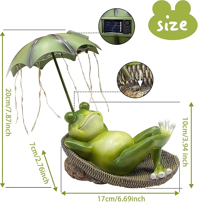 Garden Statues for Outside -Outdoor Statues and Sculptures,Outdoor Statue Decor for Yard, Unique Birthday Garden Gift for Ladies/Mom/Grandma (Frog Statue)