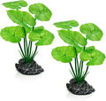 Artificial Fish Tank Decorations Plants, Aquarium Decor Plant Plastic Realistic Silk Plants for Fish Tank Betta Leaf Pad Hammock for Small Tank, Goldfish, Reptiles